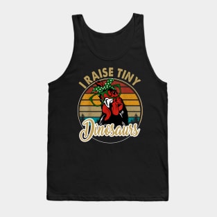 Chicken I Raise Tiny Dinosaurs Mama Hen Farm Mom Tank Top